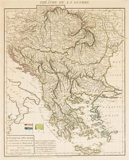 * (MAPS) POIRSON, J.B.Theatre de la Guerre. La Turquie d'Europe. Engraved map, colored in outline.