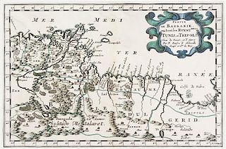 (MAP) SANSON 'ABBEVILLE, NICOLAS. Partie de la Barbarie ou sont les royaumes de Tunis et Tripoli... [Paris, 1667]