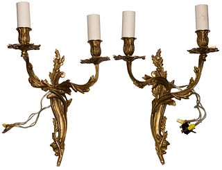 Rococo Style Two-Light Sconces