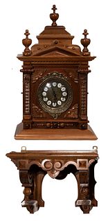 Gazo 'Mission Bay' Mantel Clock and Bracket Shelf