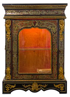 French Boulle Style Lighted Cabinet