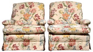 Floral Upholstered Armchairs