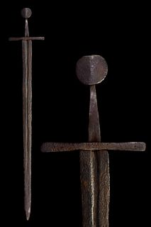 MEDIEVAL SWORD WITH ROUND POMMEL