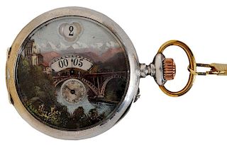 European Pocket Watch with Painted