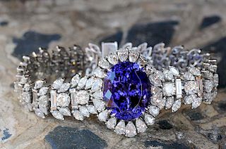 Fine Tanzanite and Diamond Bracelet