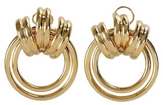 Pair 14 Karat Yellow Gold Earrings