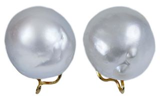 Pair of Baroque Pearl Earrings