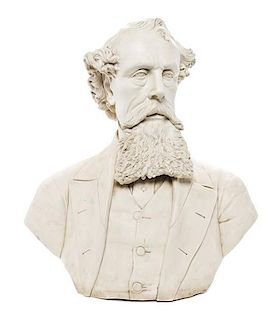 A Plaster Bust of Charles Dickens, Sumner & Co., Height 22 inches.