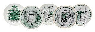 (DICKENS, CHARLES) Ten Shenango Collector's Plates transfer printed to depict scenes from A Christmas Story.