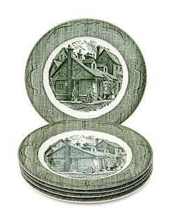 (DICKENS, CHARLES) Five American Transfer Decorated Plates depicting scenes from the Old Curiosity Shop.