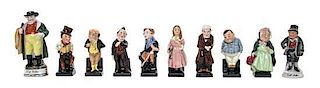 (DICKENS, CHARLES) Ten English Porcelain Figures, primarily Royal Doulton, depicting Dickensian characters.