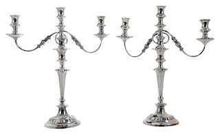 Pair of Silver-Plated Candelabra