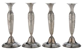 Set of Four Sterling Candlesticks