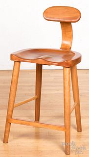 Contemporary cherry stool, by Bob Roakes, ME.