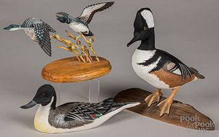Two carved and painted duck decoys