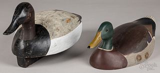 Two Ken Harris carved and painted duck decoys