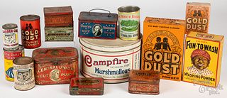 Miscellaneous advertising tins and boxes