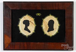 Pair of Peale Museum silhouette portraits