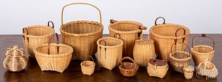 Group of contemporary miniature splint baskets