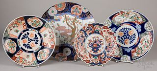 Four Japanese Imari porcelain chargers