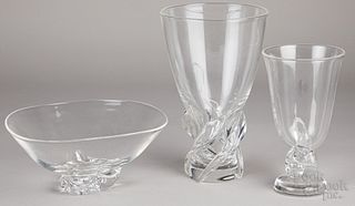 Three piece of Steuben crystal glass