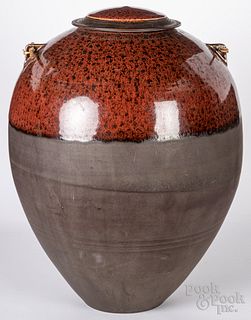 Large Stephen Merritt ceramic covered jar