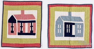 Pair of cradle house quilts, early 20th c.
