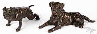 Two bronze dog figures, 19th c.