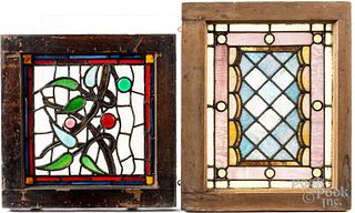 Two stained glass windows, ca. 1900