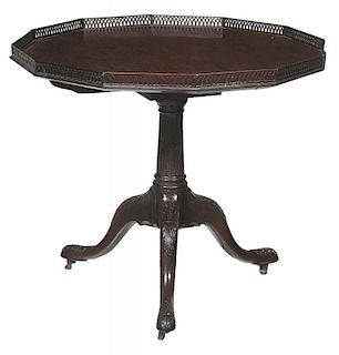 Chippendale Carved Mahogany Galleried