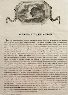 (WASHINGTON, GEORGE). General Washington bereavement broadside. Philadelphia, 1811.
