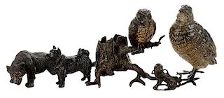 Five Animal Bronzes Including