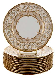 Set of Twelve Royal Doulton Gold-