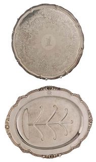 Two Old Sheffield Plate Trays