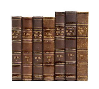 (PRE-FIRE IMPRINT) DEUTSCH-AMERIKANISCHE MONATSHEFTE. Deutch-Amerikanische Monatshefte... [Chicago], 1864-1867. 7 vols.