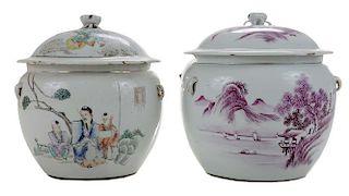 Two Similar Chinese Porcelain Enameled