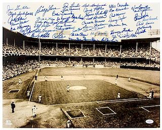 (BASEBALL. BROOKLYN DODGERS) Photograph signed by over forty Brooklyn Dodgers greats, 1930s-1950s.