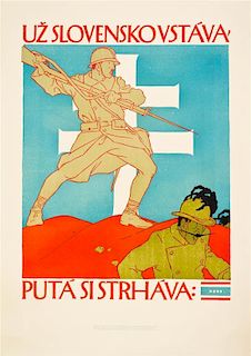 (WWI POSTERS, CZECH) PREISSIG, VOJTECH. A group of five posters by Czech artist Vojtech Preissig, ca. 1918.