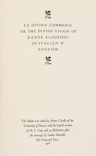 * (NONESUCH PRESS) ALIGHIERI, DANTE. La Divina Commedia. London, 1928. Limited edition.
