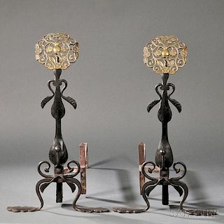 Pair of Decorative Andirons