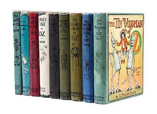 * BAUM, L. FRANK. Nine books from the "Oz" series, first editions, later states. Chicago (1904)-(1932).