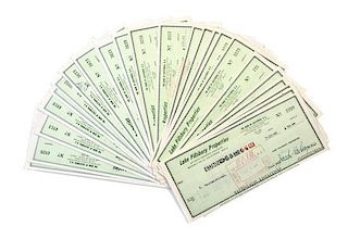 (OZ) HALEY, JACK. A collection of 36 Lake Pillsbury Properties business checks dated between 1967-1968, each signed by Haley.