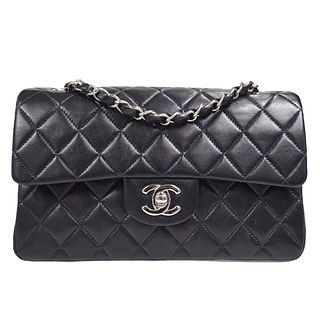 CHANEL Classic Double Flap Small Shoulder Bag Black Lambskin 7566811