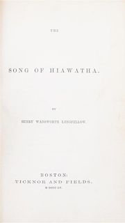 LONGFELLOW, HENRY WADSWORTH. The Song of Hiawatha. Boston, 1855. First American edition, first issue.