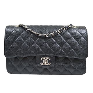 CHANEL Classic Double Flap Small Chain Shoulder Bag 10496543 Black Caviar