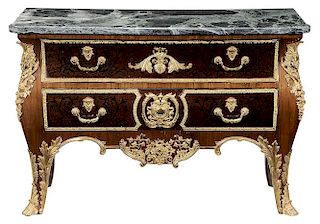Louis XIV Style Marble-Top and Bronze-