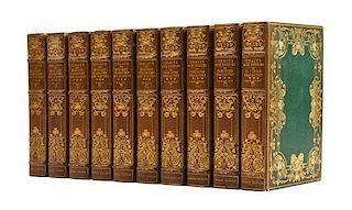 (BINDINGS) CARLETON, WILLIAM, et al. Traits and Stories of the Irish Peasantry..w/1 other. 10 vols. Ltd. Finely bound