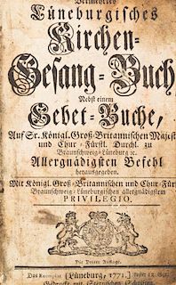 (BINDINGS) Two 18th and 19th century German religious books.