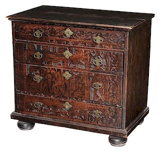 William and Mary Style Oak Chest