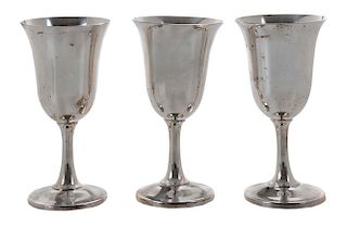 Set of Ten Wallace Sterling Goblets